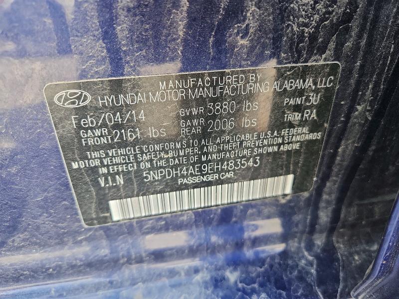 Продажа на аукционе авто 2014 Hyundai Elantra, vin: 5NPDH4AE9EH483543, номер лота: 48915816