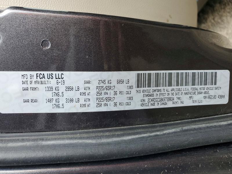 Aukcja sprzedaży 2019 Dodge Grand Caravan, vin: 2C4RDGCG8KR739834, numer aukcji: 48440986