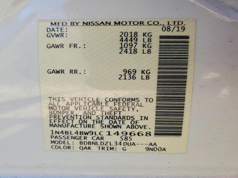 Продаж на аукціоні авто 2020 Nissan Altima, vin: 1N4BL4BW9LC149668, номер лоту: 50647286