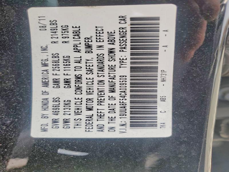49126566 :رقم المزاد ، 19UUA8F54CA009509 vin ، 2012 Acura Tl مزاد بيع