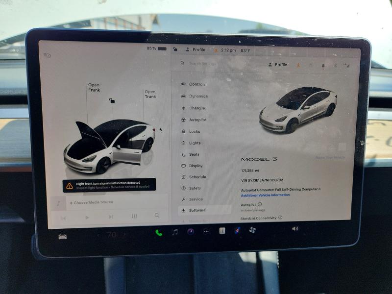 49032176 :رقم المزاد ، 5YJ3E1EA7NF289702 vin ، 2022 Tesla Model 3 مزاد بيع