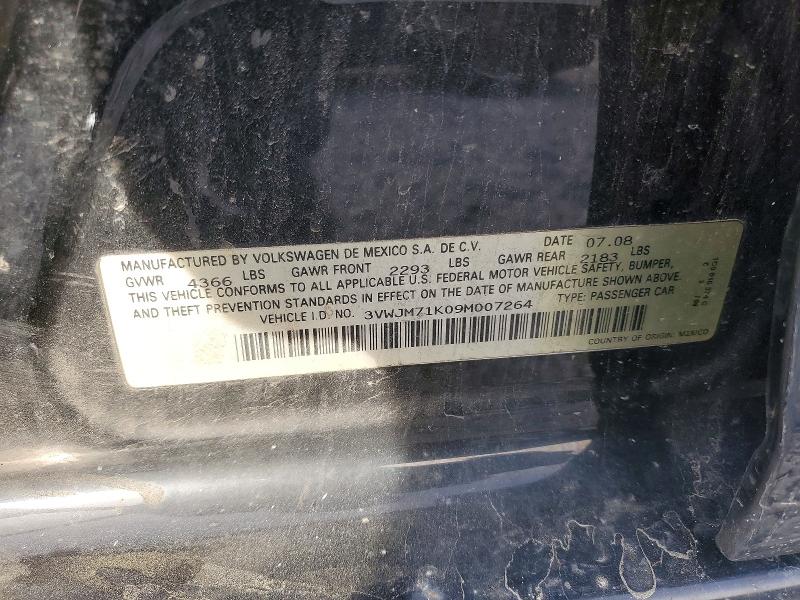 Aukcja sprzedaży 2009 Volkswagen Jetta, vin: 3VWJM71K09M007264, numer aukcji: 50638786