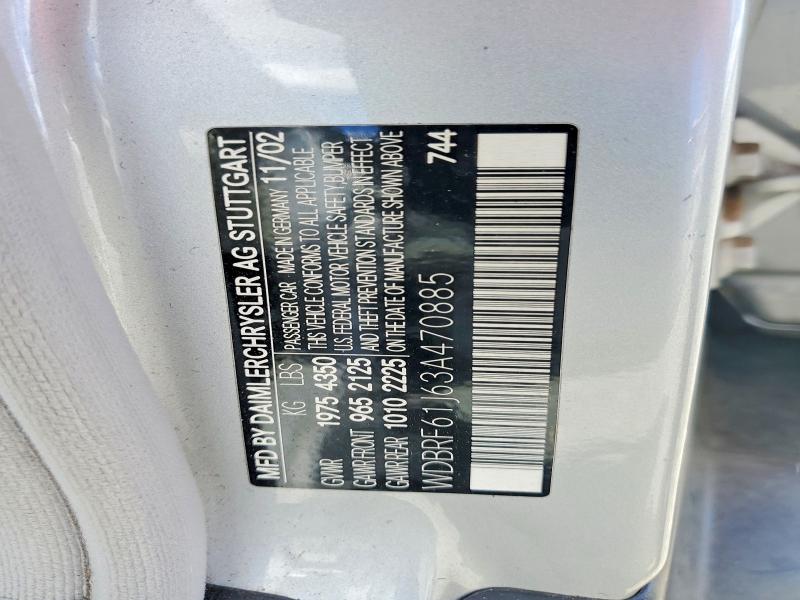 Продажа на аукционе авто 2003 Mercedes-benz C, vin: WDBRF61J63A470885, номер лота: 49641936
