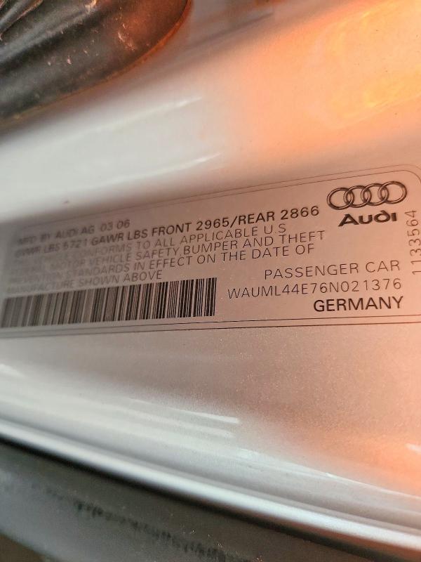 Продаж на аукціоні авто 2006 Audi A8, vin: WAUML44E76N021376, номер лоту: 49660206