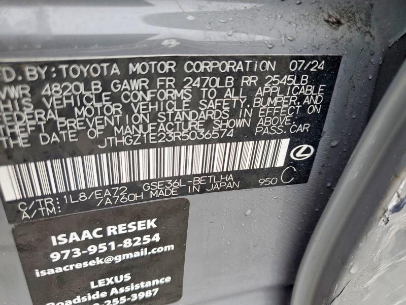 Aukcja sprzedaży 2024 Lexus Is 350, vin: JTHGZ1E23R5036574, numer aukcji: 48399726