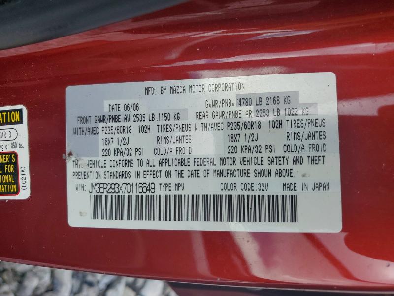 Продаж на аукціоні авто 2007 Mazda Cx-7, vin: JM3ER293X70116649, номер лоту: 48817186
