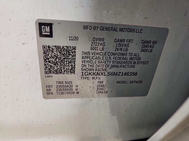 2021 Gmc Acadia მანქანა იყიდება აუქციონზე, vin: 1GKKNXLS6MZ146358, აუქციონის ნომერი: 51448866