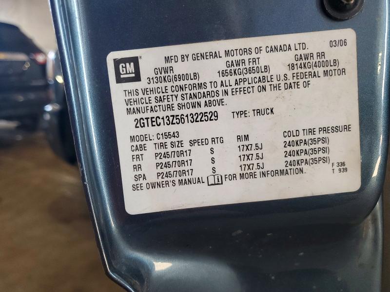 48447416 :رقم المزاد ، 2GTEC13Z561322529 vin ، 2006 Gmc New Sierra مزاد بيع
