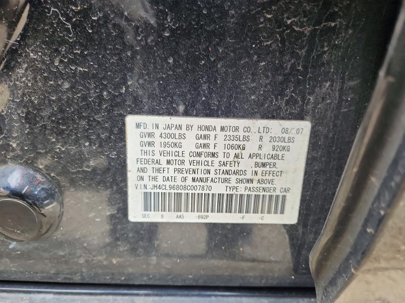 Продажа на аукционе авто 2008 Acura Tsx, vin: JH4CL96808C007870, номер лота: 48306416
