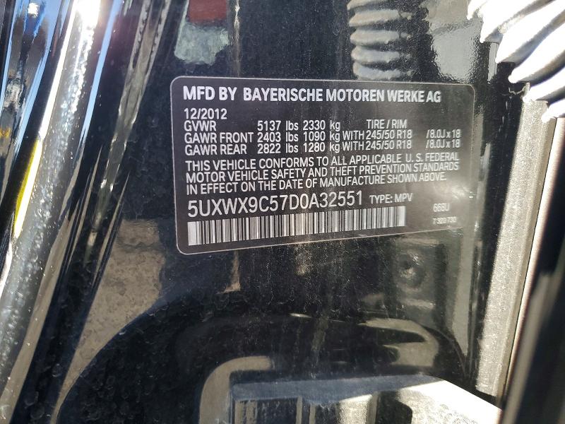 Продаж на аукціоні авто 2013 Bmw X3, vin: 5UXWX9C57D0A32551, номер лоту: 51205856