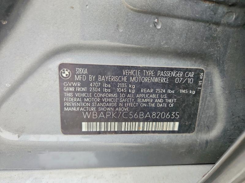 Aukcja sprzedaży 2011 Bmw 328, vin: WBAPK7C56BA820635, numer aukcji: 48387386