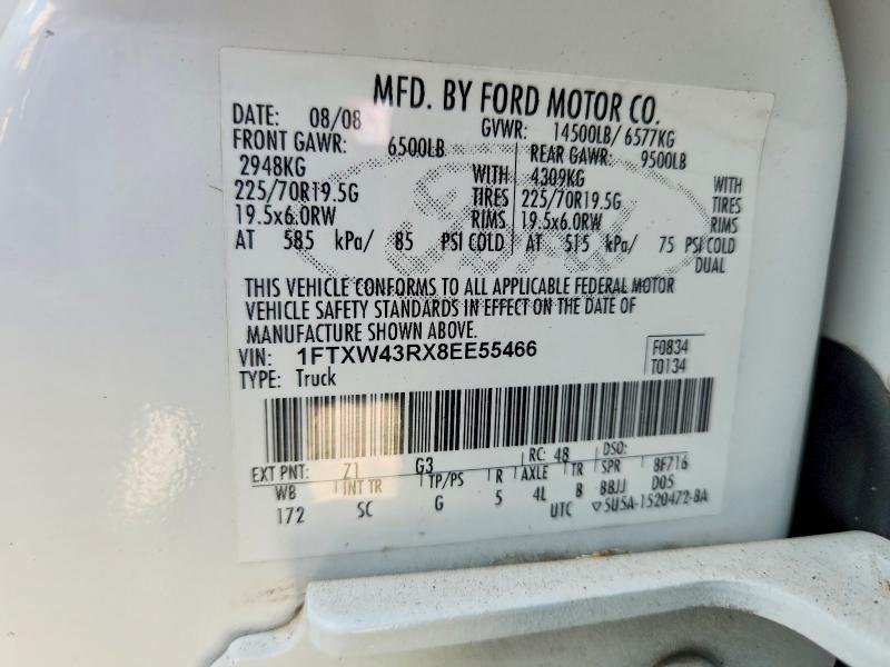 Продаж на аукціоні авто 2008 Ford F450, vin: 1FTXW43RX8EE55466, номер лоту: 48072836