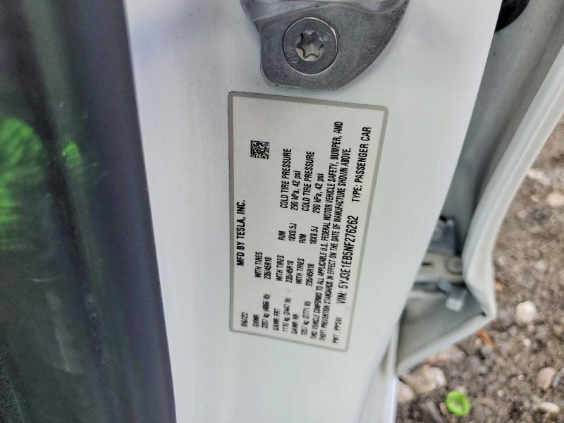 Aukcja sprzedaży 2022 Tesla Model 3, vin: 5YJ3E1EB5NF276262, numer aukcji: 51529536