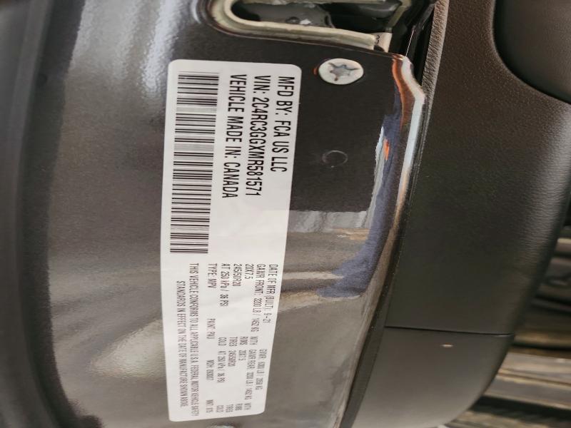 51629016 :رقم المزاد ، 2C4RC3GGXMR581571 vin ، 2021 Chrysler Pacifica مزاد بيع