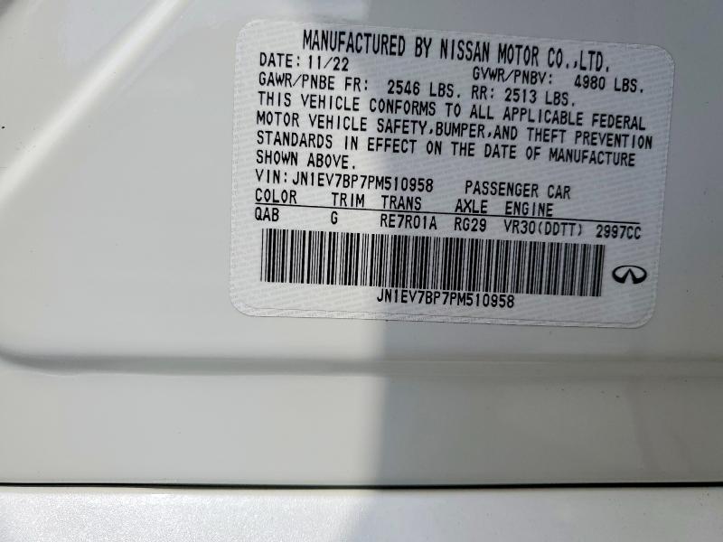 Продаж на аукціоні авто 2023 Infiniti Q50, vin: JN1EV7BP7PM510958, номер лоту: 52144776