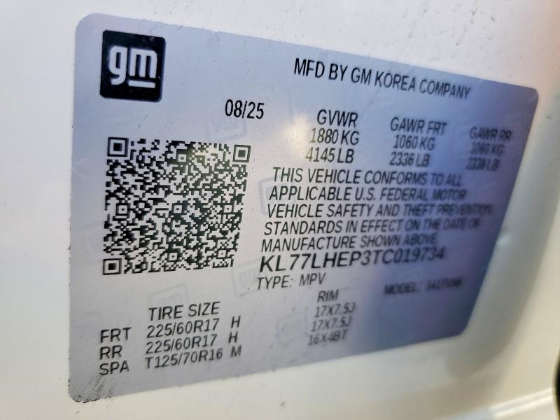 Продаж на аукціоні авто 2026 Chevrolet Trax, vin: KL77LHEP3TC019734, номер лоту: 50195236