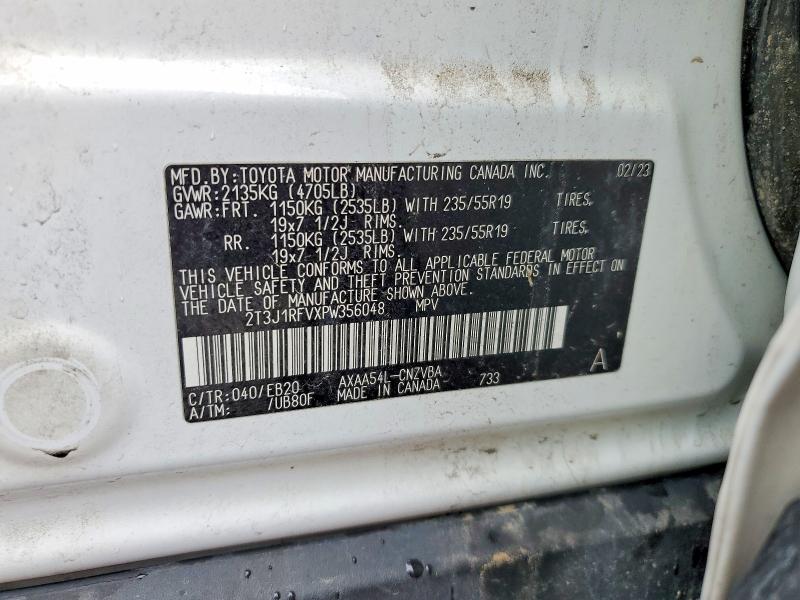 47818156 :رقم المزاد ، 2T3J1RFVXPW356048 vin ، 2023 Toyota Rav4 مزاد بيع