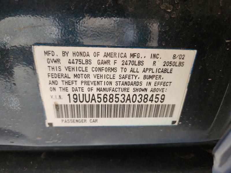Aukcja sprzedaży 2003 Acura Tl, vin: 19UUA56853A038459, numer aukcji: 49441916