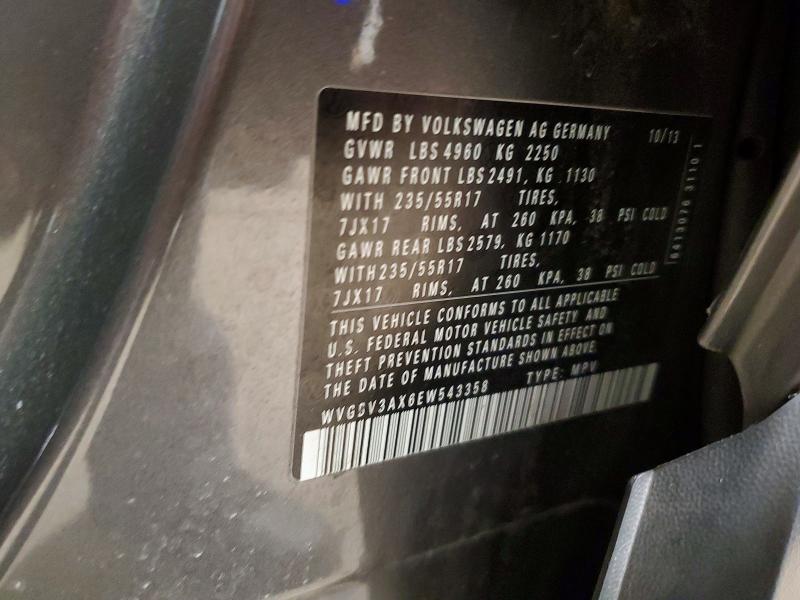 Продаж на аукціоні авто 2014 Volkswagen Tiguan, vin: WVGBV3AX6EW543358, номер лоту: 51779366