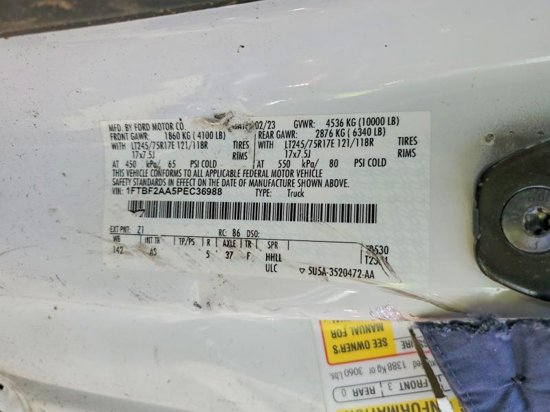 2023 Ford F250 მანქანა იყიდება აუქციონზე, vin: 1FTBF2AA5PEC36988, აუქციონის ნომერი: 49581656