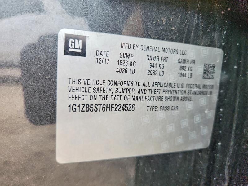 2017 Chevrolet Malibu მანქანა იყიდება აუქციონზე, vin: 1G1ZB5ST6HF224526, აუქციონის ნომერი: 51033336