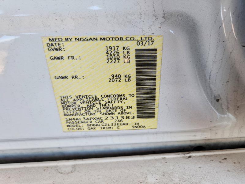 Продажа на аукционе авто 2017 Nissan Altima, vin: 1N4AL3APXHC231383, номер лота: 51322236