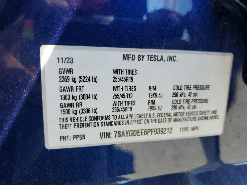 Продаж на аукціоні авто 2023 Tesla Model Y, vin: 7SAYGDEE6PF939212, номер лоту: 48826996