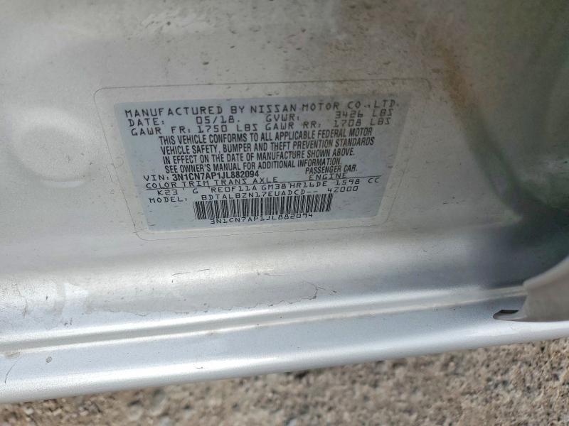 Aukcja sprzedaży 2018 Nissan Versa, vin: 3N1CN7AP1JL882094, numer aukcji: 51496706