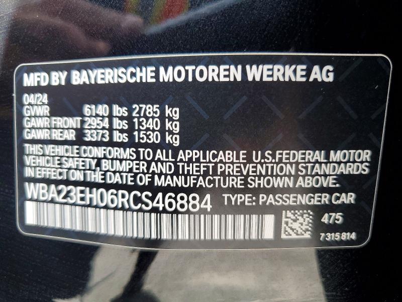 Продажа на аукционе авто 2024 Bmw 740, vin: WBA23EH06RCS46884, номер лота: 48612056