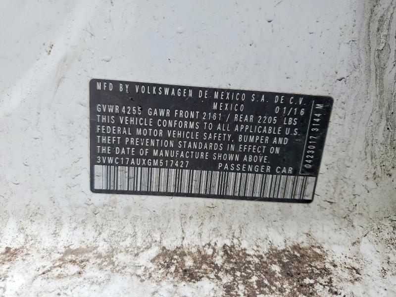 Продажа на аукционе авто 2016 Volkswagen Golf Sportwagen, vin: 3VWC17AUXGM517427, номер лота: 48898526