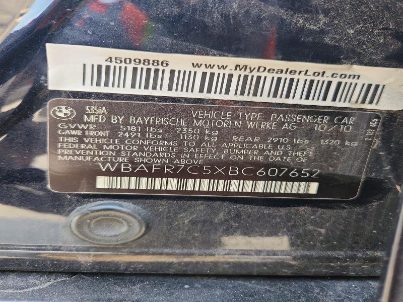 Продаж на аукціоні авто 2011 Bmw 535, vin: WBAFR7C5XBC607652, номер лоту: 50180506