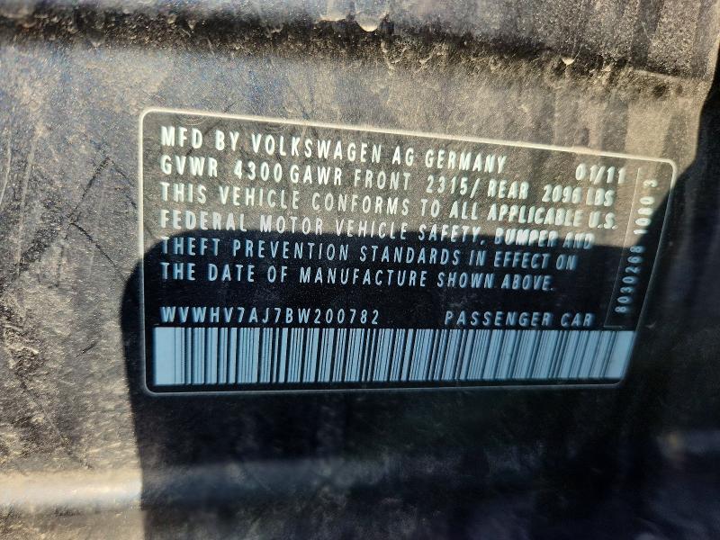 49565056 :رقم المزاد ، WVWHV7AJ7BW200782 vin ، 2011 Volkswagen Gti مزاد بيع
