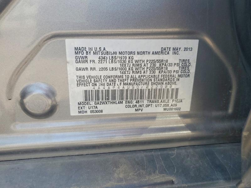 Aukcja sprzedaży 2013 Mitsubishi Outlander Sport, vin: 4A4AP4AU9DE022900, numer aukcji: 49100086