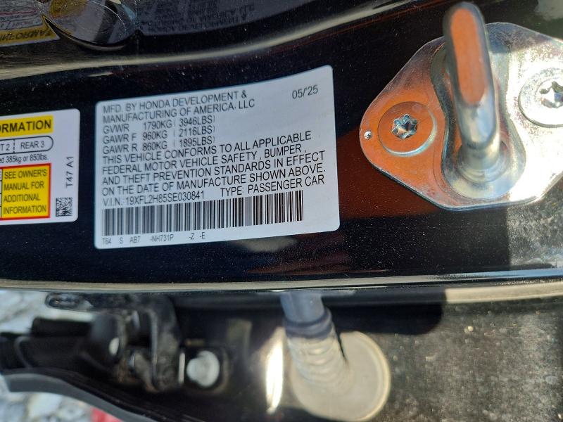 2025 Honda Civic მანქანა იყიდება აუქციონზე, vin: 19XFL2H85SE030841, აუქციონის ნომერი: 50660806