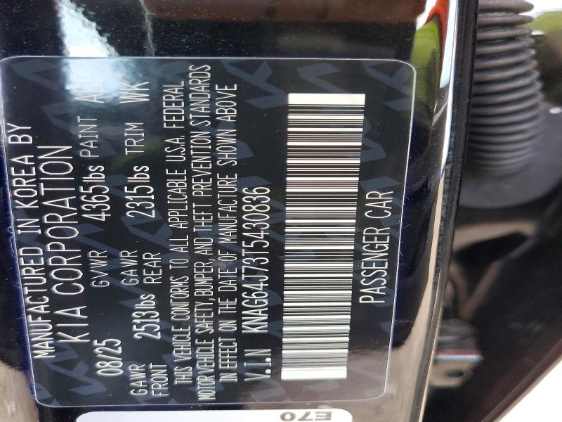 48287416 :رقم المزاد ، KNAG64J73T5430836 vin ، 2026 Kia K5 مزاد بيع