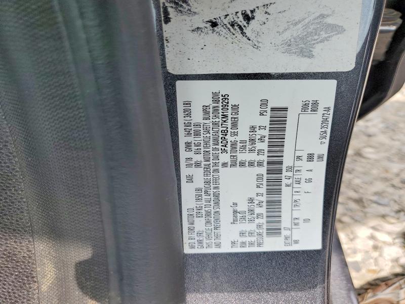 Продажа на аукционе авто 2019 Ford Fiesta, vin: 3FADP4BJ7KM109295, номер лота: 51145676