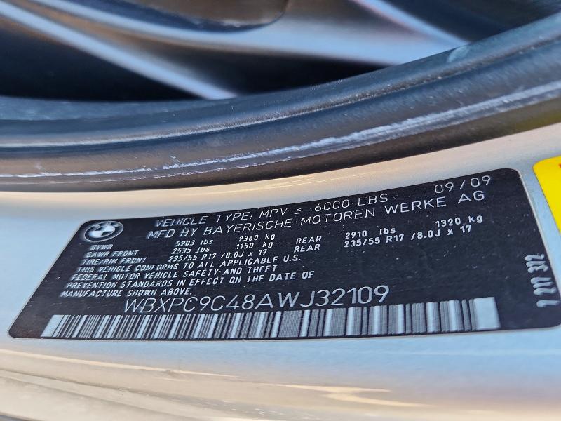 50702946 :رقم المزاد ، WBXPC9C48AWJ32109 vin ، 2010 Bmw X3 مزاد بيع