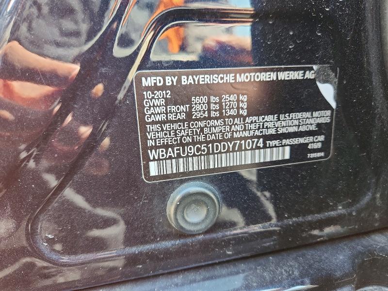 2013 Bmw 550 მანქანა იყიდება აუქციონზე, vin: WBAFU9C51DDY71074, აუქციონის ნომერი: 50528886