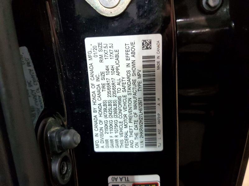 Aukcja sprzedaży 2020 Honda Cr-v, vin: 2HKRW2H27LH612971, numer aukcji: 48362766