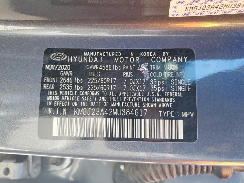 Aukcja sprzedaży 2021 Hyundai Tucson, vin: KM8J23A42MU384617, numer aukcji: 52060626