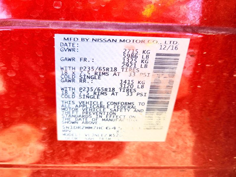 Aukcja sprzedaży 2017 Nissan Pathfinder, vin: 5N1DR2MM7HC645749, numer aukcji: 50587496