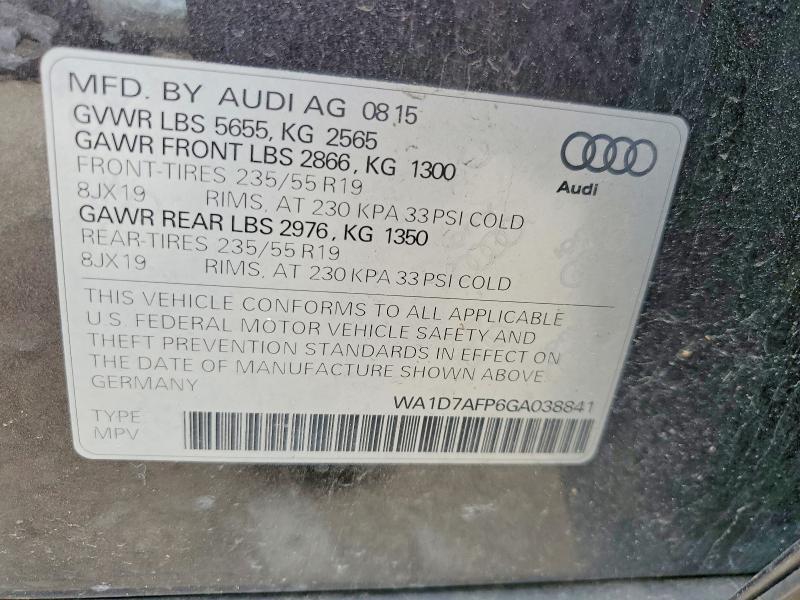 Aukcja sprzedaży 2016 Audi Q5, vin: WA1D7AFP6GA038841, numer aukcji: 49538006