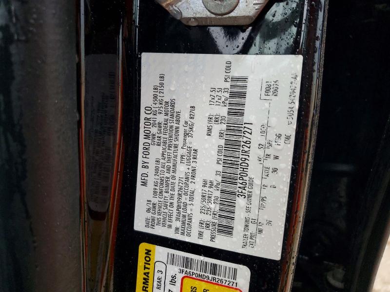 47375906 :رقم المزاد ، 3FA6P0HD9JR267271 vin ، 2018 Ford Fusion مزاد بيع