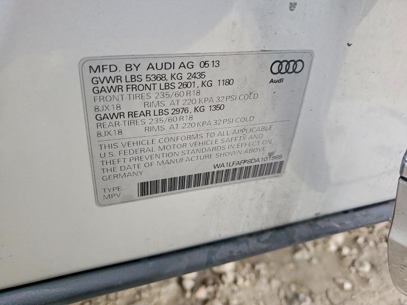 48038266 :رقم المزاد ، WA1LFAFP8DA101965 vin ، 2013 Audi Q5 مزاد بيع