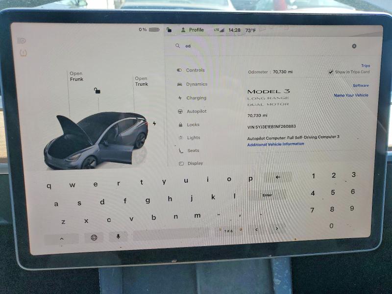 Продаж на аукціоні авто 2022 Tesla Model 3, vin: 5YJ3E1EB1NF260883, номер лоту: 41991686
