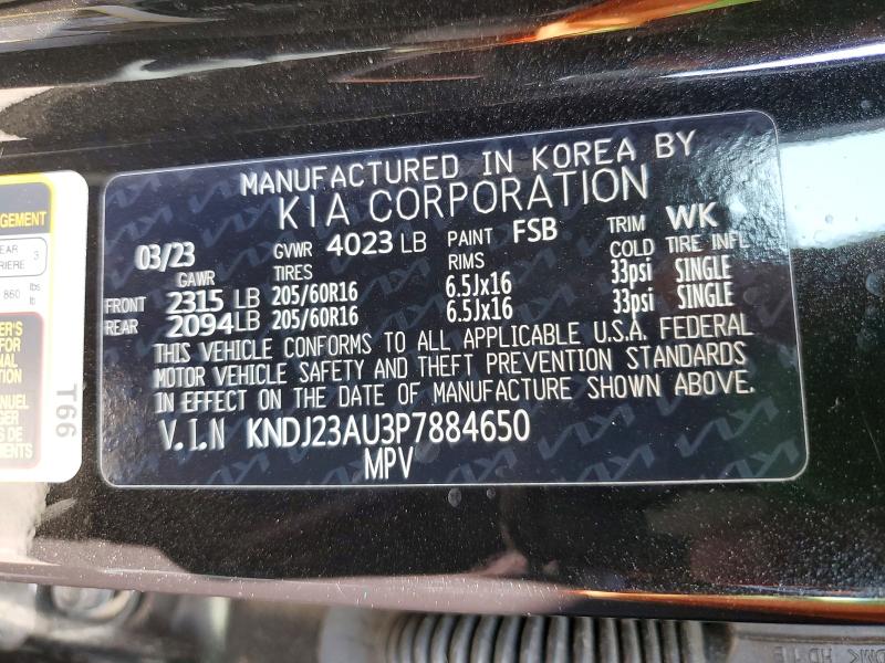 50950546 :رقم المزاد ، KNDJ23AU3P7884650 vin ، 2023 Kia Soul مزاد بيع