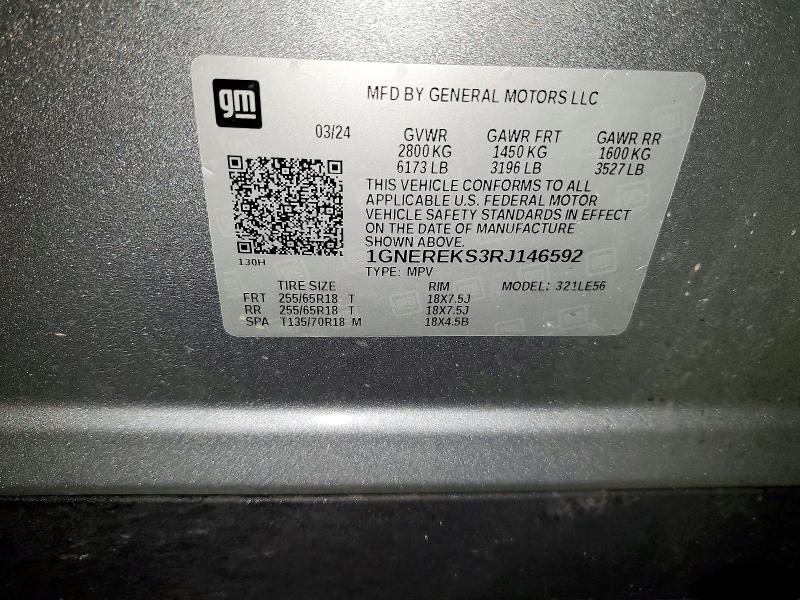 49380466 :رقم المزاد ، 1GNEREKS3RJ146592 vin ، 2024 Chevrolet Traverse مزاد بيع