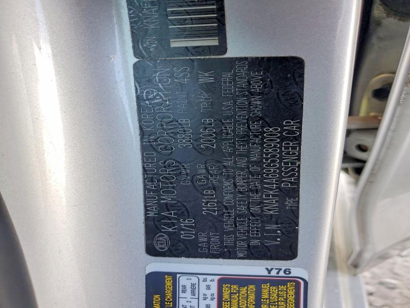 49226216 :رقم المزاد ، KNAFK4A69G5589008 vin ، 2016 Kia Forte مزاد بيع