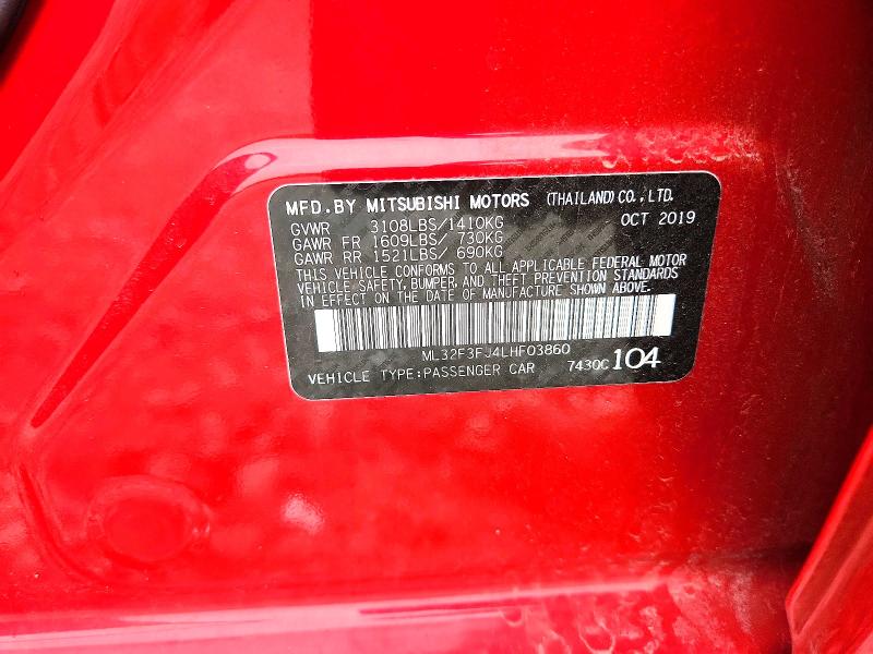 Продаж на аукціоні авто 2020 Mitsubishi Mirage, vin: ML32F3FJ4LHF03860, номер лоту: 51177636