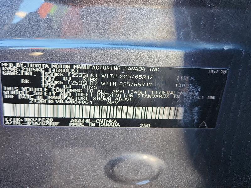 Aukcja sprzedaży 2018 Toyota Rav4, vin: 2T3RFREV0JW804861, numer aukcji: 48118276
